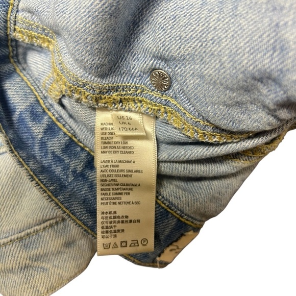 Free People Light Wash Denim Shorts Size 26 - Picture 4 of 5